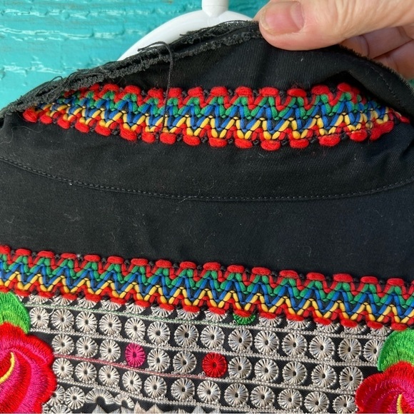 CANVAS UTILITY FULLY EMBROIDERED RAW HEM CARGO UTILITY JACKET SIZE MEDIUM - Picture 5 of 10